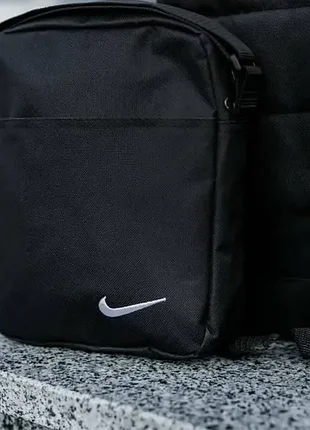 Сумка чорна nike, месенджер чоловічий найк, барсетка спортивна 3