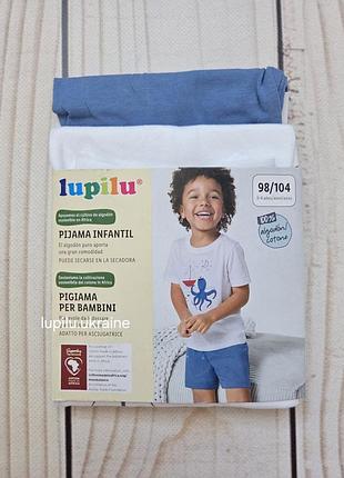 Lupilu 98/104 піжама літня на хлопчика шорти футболка набір комплект летняя пижама на мальчика шорты набор