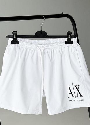 Мужские плавки armani белые летние пляжные шорты с сеткой стильные брендовые однотонные плащевые для бассейна однотонные