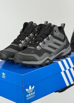 Мужские кроссовки adidas terrex fur серые водонепроницаемые теплые кроссы на меху на зиму адидас террекс фур