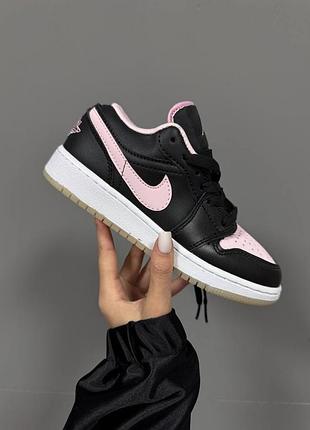 💕 жіночі кросівки air jordan retro 1 low | black / pink premium (8)