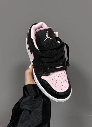 💕 жіночі кросівки air jordan retro 1 low | black / pink premium (8) 2