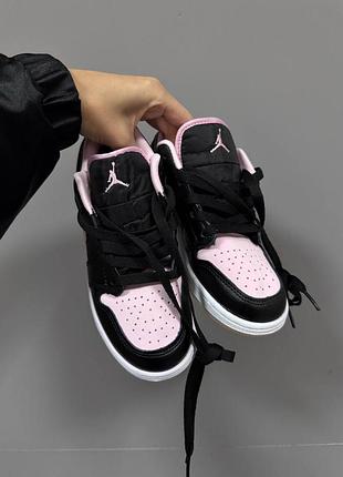 💕 жіночі кросівки air jordan retro 1 low | black / pink premium (8) 4