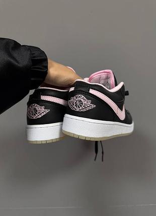 💕 жіночі кросівки air jordan retro 1 low | black / pink premium (8) 6