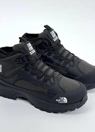 Мужские кроссовки the north face x soukuu glenclyffe fur черные теплые высокие кроссы на зиму зе норс фейс х суку гленклифф фур