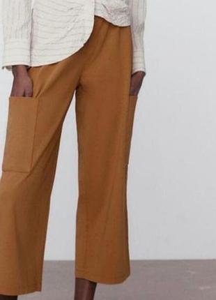 Укороченные широкие брюки кюлоты zara