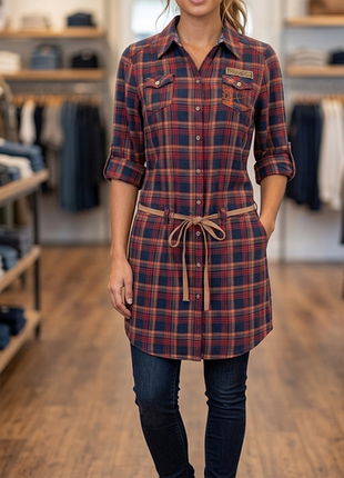 Трендова сукня-сорочка в клітинку tom tailor denim, розмір s