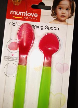 Набір ложок для першого прикорму (термо, силікон) 2