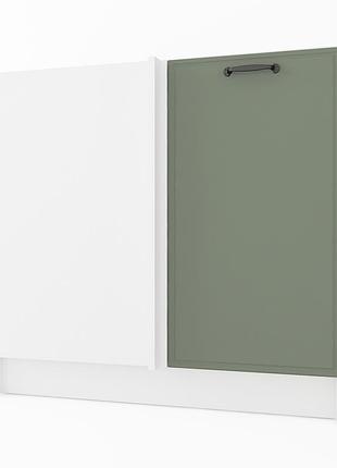Тумба кутова низ мдф на кухню 880 (без стільниці). нижній кухонний модуль кутовий білий+камуфляж