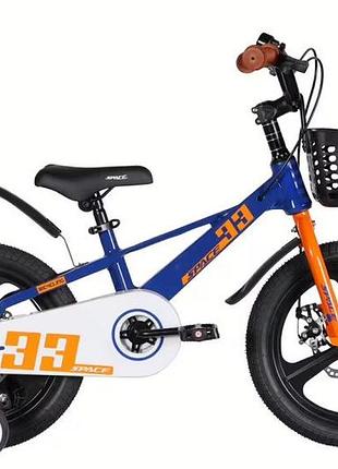 Велосипед mg 16" space kid moon рама 9" синьо-жовтогарячий (ops-sk-16-037)