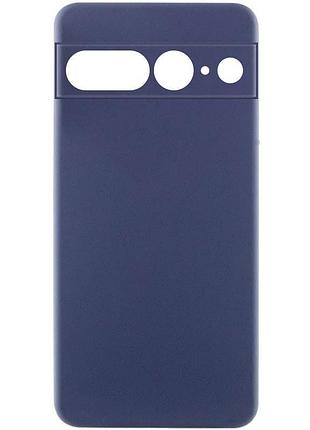 Чехол tpu getman liquid silk full camera для google pixel 7 pro синий / midnight blue
