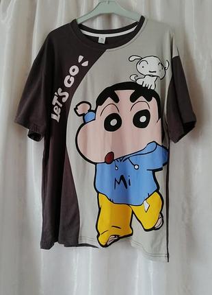 Яркая футболка 100% коттон размеры l 2xl 3xl маломерки фасон унисекс