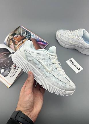 Кроссовки женские сети nike p-6000 triple white