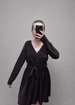 Люрексова сукня на запах