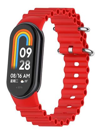 Силіконовий ремінець ocean band для xiaomi xiaomi mi band 8 / mi band 9 / mi band 10 red