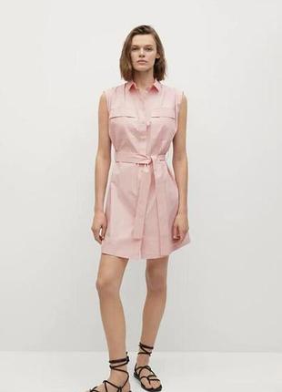 Сукня жіноча mango m 46р., літня,  баввна, міні, рожева