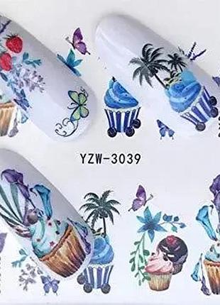 Слайдери для нігтів, водяні наклейки для дизайну нігтів