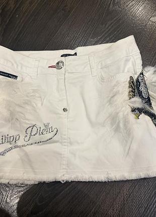 Жіноча джинсова спідниця розмір s philipp plein