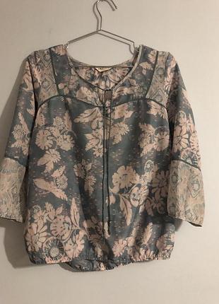 Легкая блуза-туника marks &amp; spencer (indigo), 30% шелк и 70% хлопок, размер m/l (uk 12)