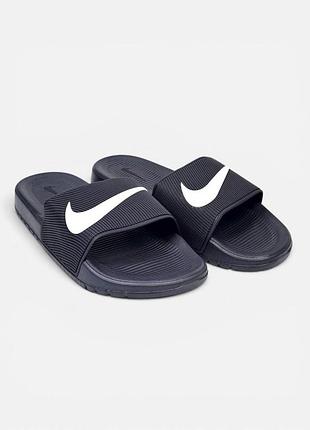 Мужские синие шлепанцы, тапочки nike kawa slide blue white х найк 41