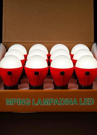 Подвесная led лампа mping lampadina красного цвета, автономная на батарейках aaa — код 2020 красная