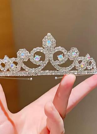 Дитяча срібляста металева діадема