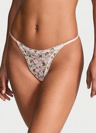 Жіночі трусики victoria secret (34312955164453) lace string thong xl рожеві