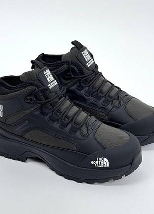 Мужские кроссовки the north face x soukuu glenclyffe fur черные теплые высокие кроссы на зиму зе норс фейс х суку гленклифф фур
