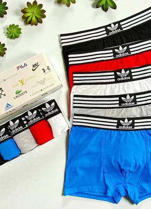 Трусы мужские боксеры adidas 5 шт набор в подарочной упаковке боксеры трусы чоловічі труси боксери br-st xxl