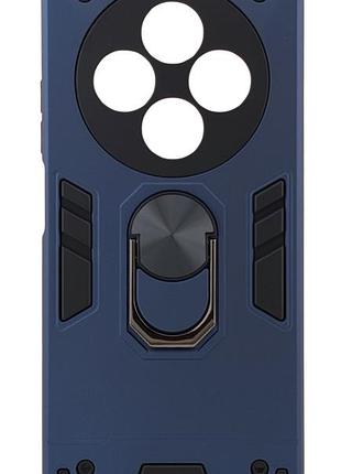 Чехол armored ring для xiaomi redmi 14c противоударный с подставкой кольцо синий
