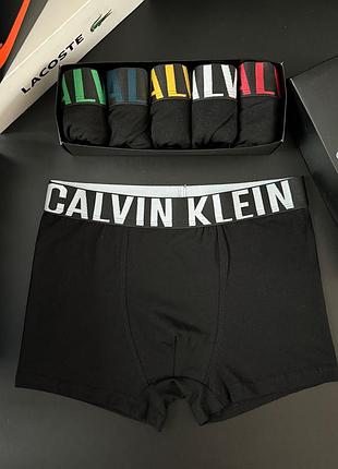 Мужские трусы боксеры calvin klein кэлвин кляйн набор 5 штук качественного белья для мужчины из натурального хлопка в коробке xxl
