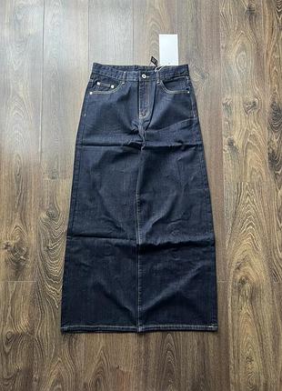 Широкие джинсы темно-синие штаны джинсовые baggy бегги washed y2k sk8 m