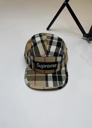 Supreme snapback cap / суприм кепка бейсболка пятипанелька снепбек с плоским козырьком в клетку