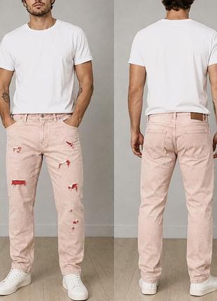 Чоловічі джинси w34 l32 в ідеальному стані від maison scotch, лососевий рожевий колір