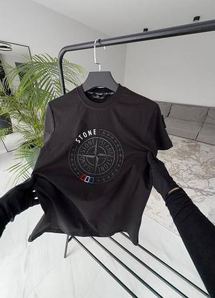 Футболка стон айленд чорна stone island