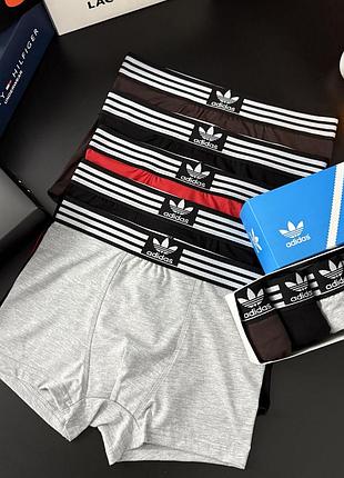 Труси боксери чоловічі adidas 5шт чоловічі труси адідас трусы мужские боксеры fellix