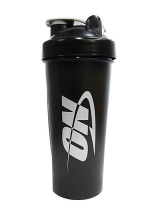 Шейкер optimum nutrition on with metal ball 600 мл black/grey | для спортивного харчування