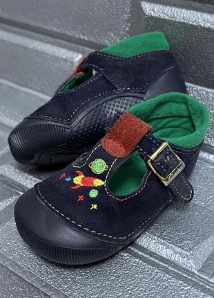 Сандалі шкіряні дитячі 19 розмір (12 см устілька) clarks сині для хлопчика дитяче взуття натуральна шкіра