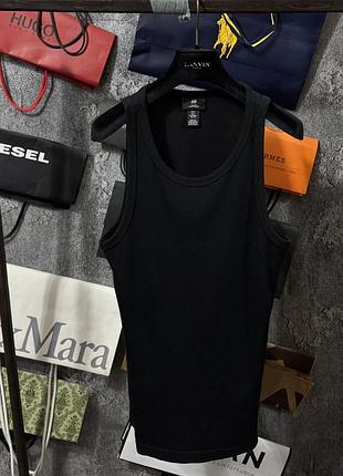 Майка чоловіча футболка h & m slim fit coupe etroit чорний s