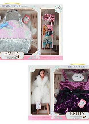 Кукла "emily" с сумочкой и аксессуарами, 2 вида, в коробке qj083a/b р.60*33*6,5см