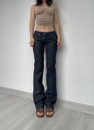 Джинсы новые синие 36 s 38 т клеш flared bootcut прямые винтаж vintage у2k низкая талия посадка