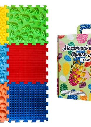 Масажний килимок мікс пазли 6 елементів 07790, р. 1ел. 26*26см. ортек