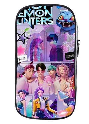 Детский нейлоновый школьный пенал кейпоп охотники на демонов kpop demon hunters
