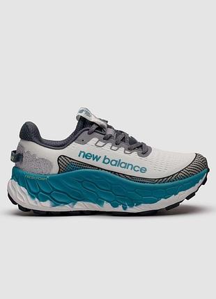 Белые кроссовки унисекс new balance fresh foam more trail v3 white blue grey х нью беланс 45
