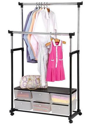 Телескопічна стійка для одягу - double pole clothes horse
