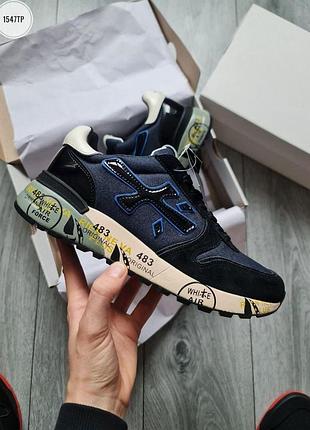 Сині чоловічі кросівки premiata mick dark blue х преміата 43
