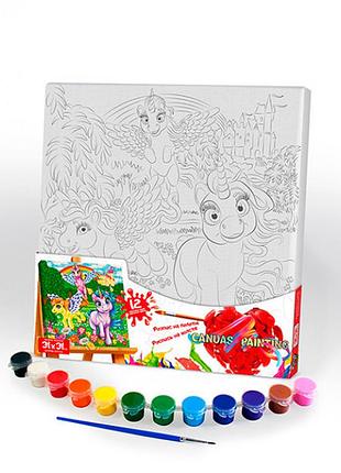 Креативное творчество "canvas painting" 31см*31см единороги 31см*31см px-07-01