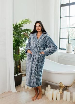 Халат жіночий довгий теплий махровий шарпей норка р.m,l,xl,2xl,3xl