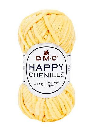 Пряжа плюшевая 15г. happy chenille цвет: желтый.