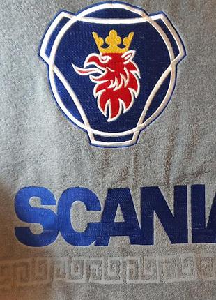 Scania рушник банний. подарунок для автомобіліста. вишивка логотипу вашого автомобіля.